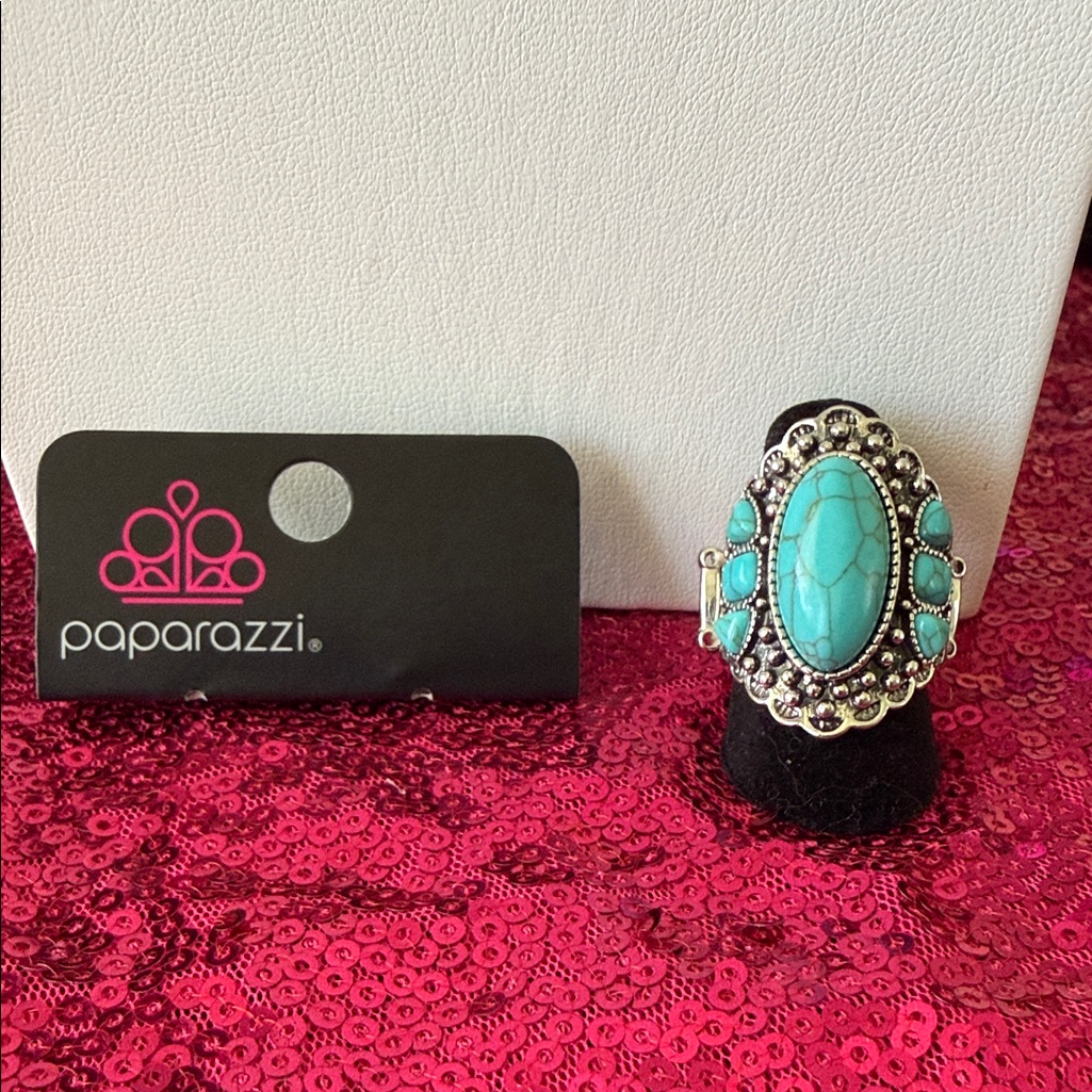 Paparazzi Turquoise And Silver Oval Ring